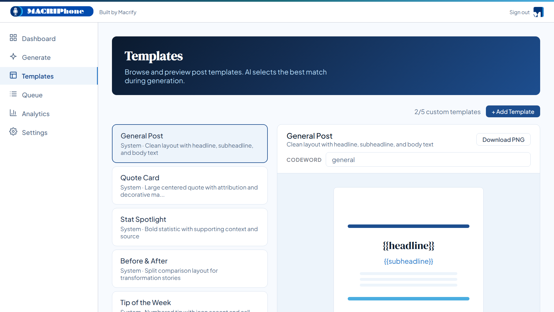 Branded template rendering